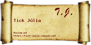 Tick Júlia névjegykártya