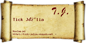 Tick Júlia névjegykártya